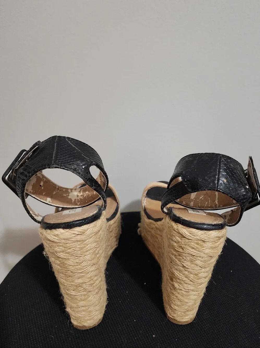 Steve Madden Black / Tan Wedges